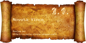 Novota Vince névjegykártya